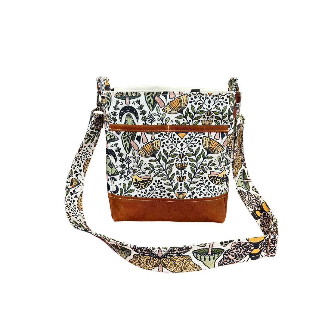 Bee-autifully Functional: Handcrafted Denim and Waxed Canvas Crossbody Bag for Bee Fanatics!