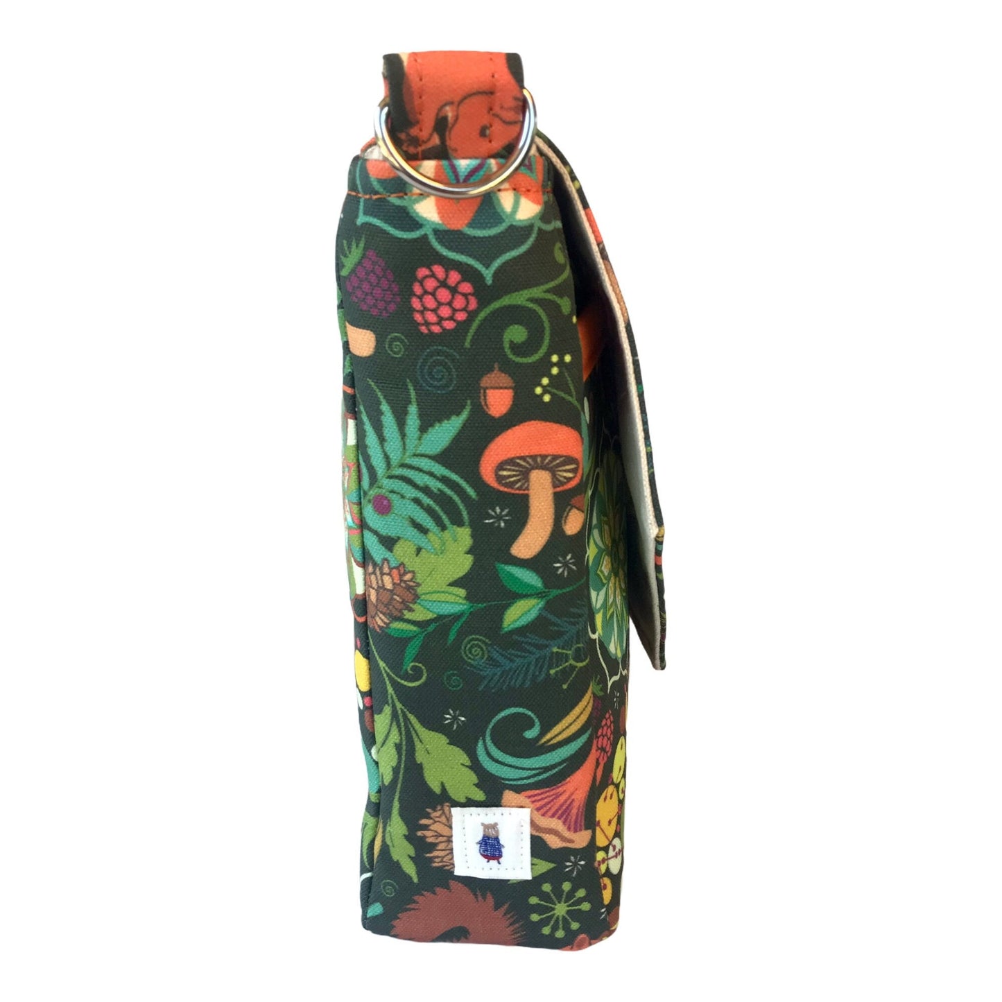Cute fox print purse, woodland fox crossbody, cottagecore fox bag, 8.5"x6"x3", adjustable strap (28"-51") .
