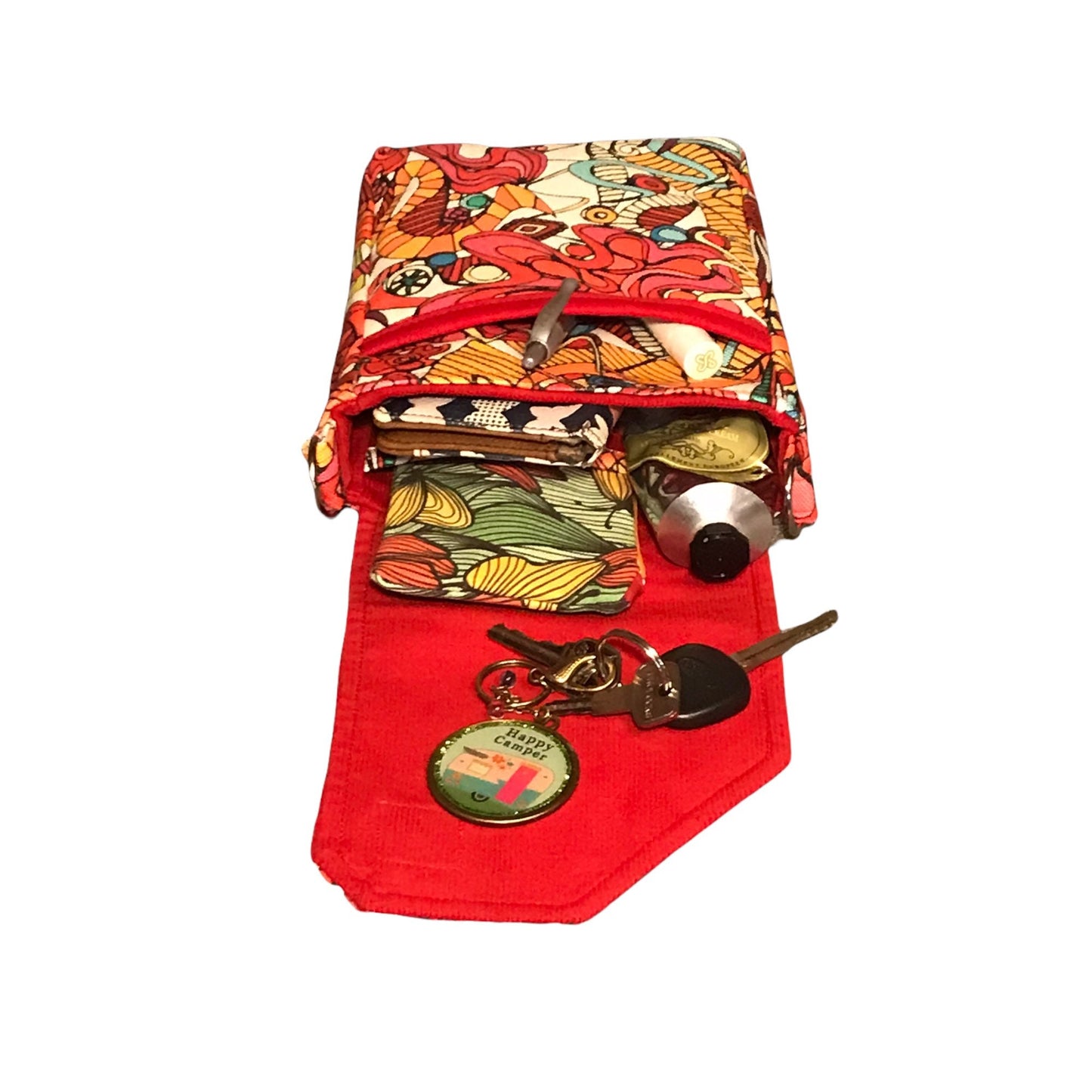 Vibrant red crossbody bag, red mini purse, small day bag, gift for mom.