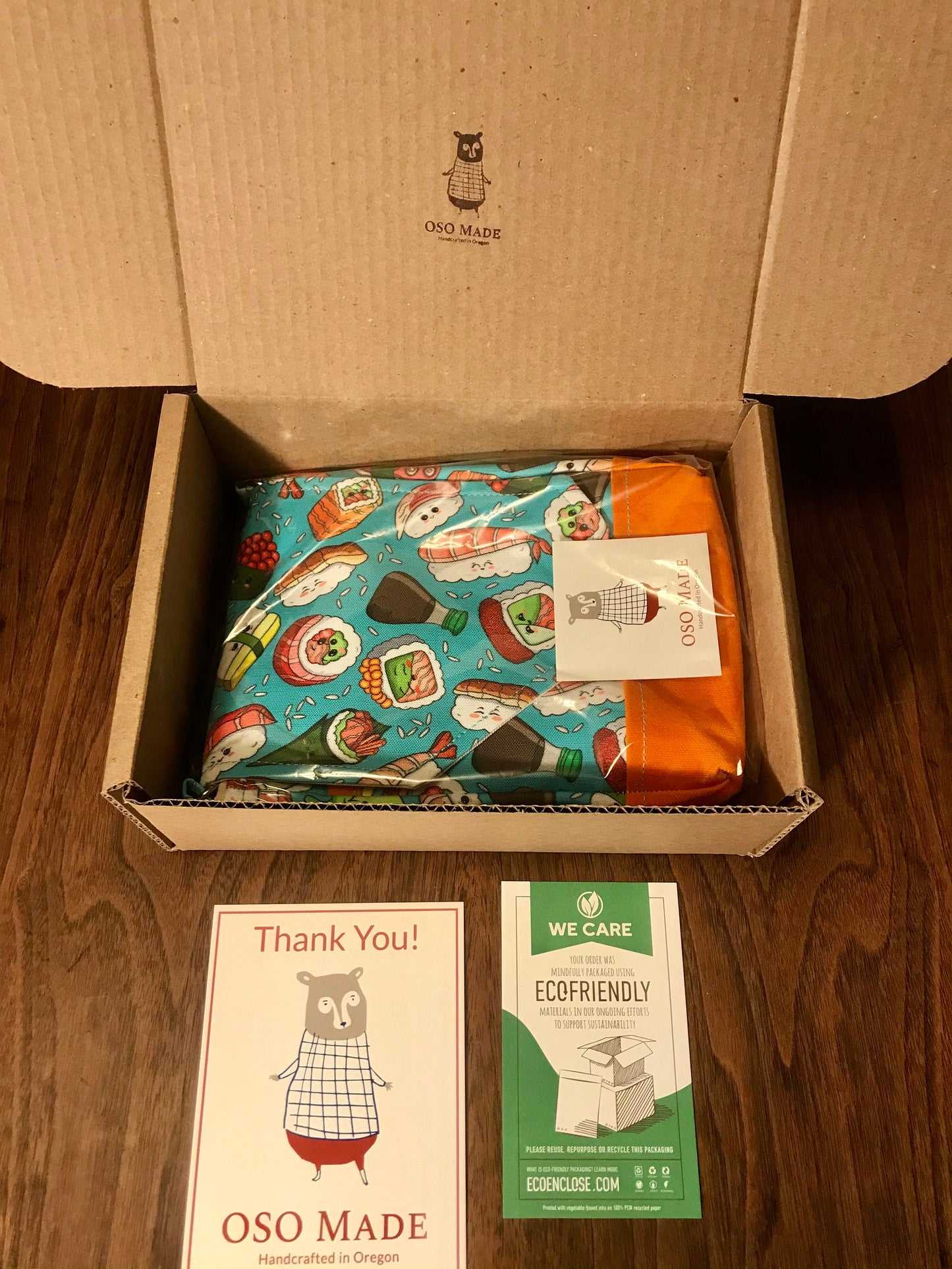 Kawaii sushi crossbody bag, Sushi purse, cute mini purse, Mini sling bag with red waxed canvas.