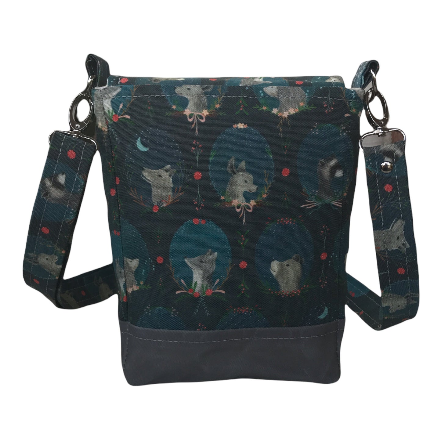 Whimsical animal crossbody purse, cottagecore woodland critter bag, cameo animal print purse, gift for kawaii fan