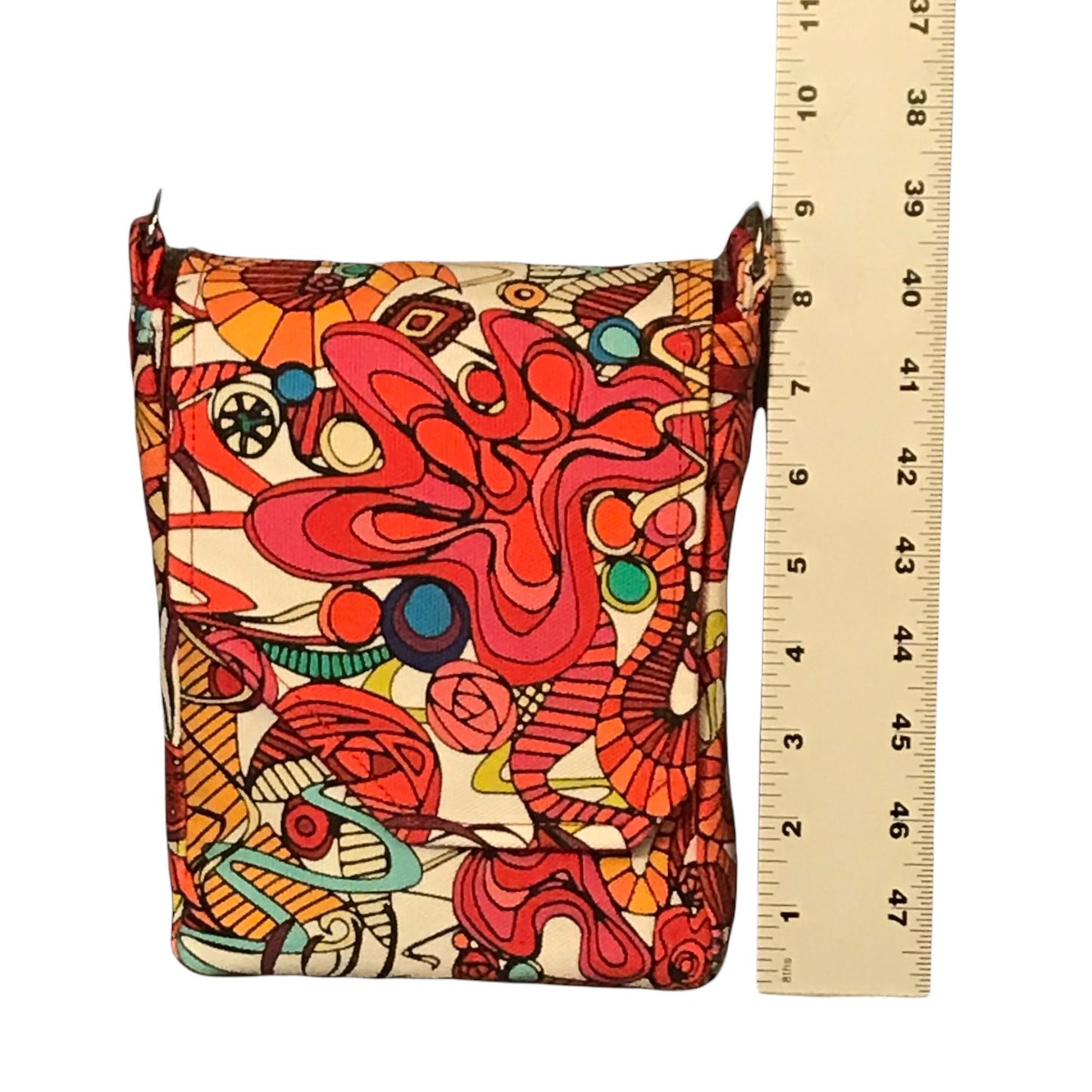 Vibrant red crossbody bag, red mini purse, small day bag, gift for mom.