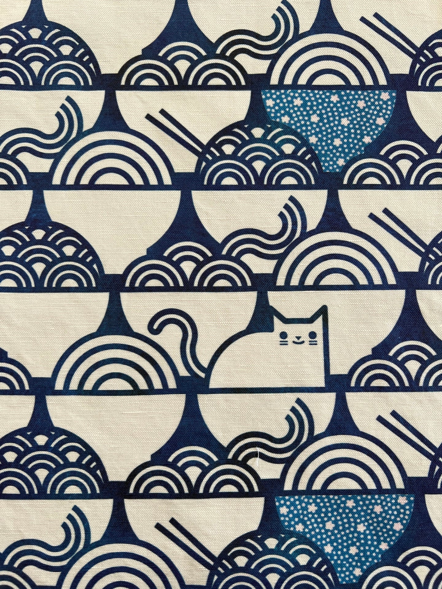 Cats and Ramen Tea Towel, 26" x16", kawaii cat kitchen towel, Hostess gift, gift for bartender, fun linen bar towel.