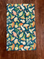 Mushroom print tea towel, chanterelle towel, forager's gift