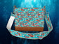 Salmon crossbody bag with waxed canvas base, gift for fisherman, salmon satchel