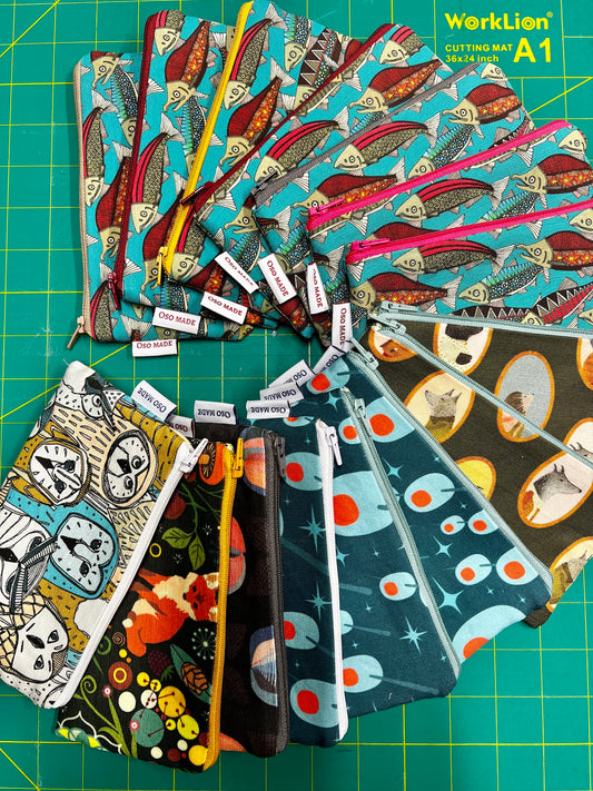 Eyeglasses case, fabric sunglasses case, 6.75"x3.5" kawaii zipper pouch, cloth glasses case
