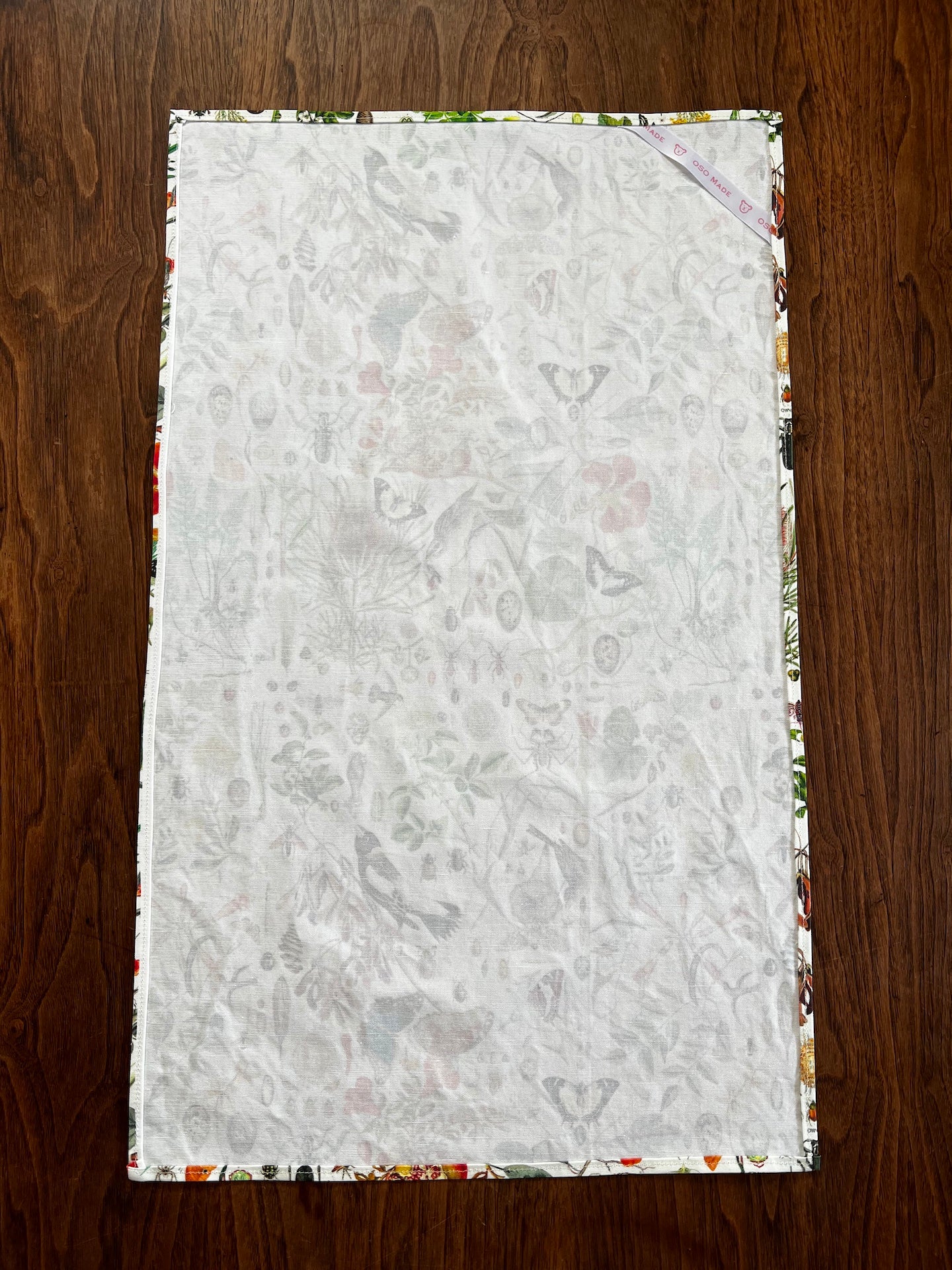 Natural World Tea Towel, 26" x16", botanist kitchen towel, Hostess gift, gift for bartender, natural world linen bar towel.