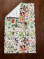 Natural World Tea Towel, 26" x16", botanist kitchen towel, Hostess gift, gift for bartender, natural world linen bar towel.