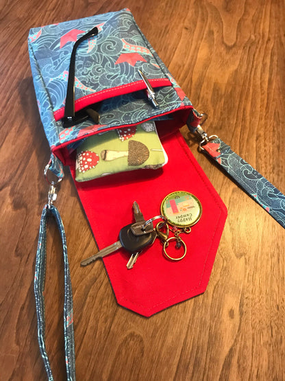 Release the kraken crossbody linen bag, sea monster purse, octopus purse, whale and wave, Seattle Kraken fan gift