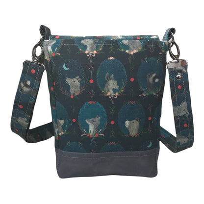 Whimsical animal crossbody purse, cottagecore woodland critter bag, cameo animal print purse, gift for kawaii fan