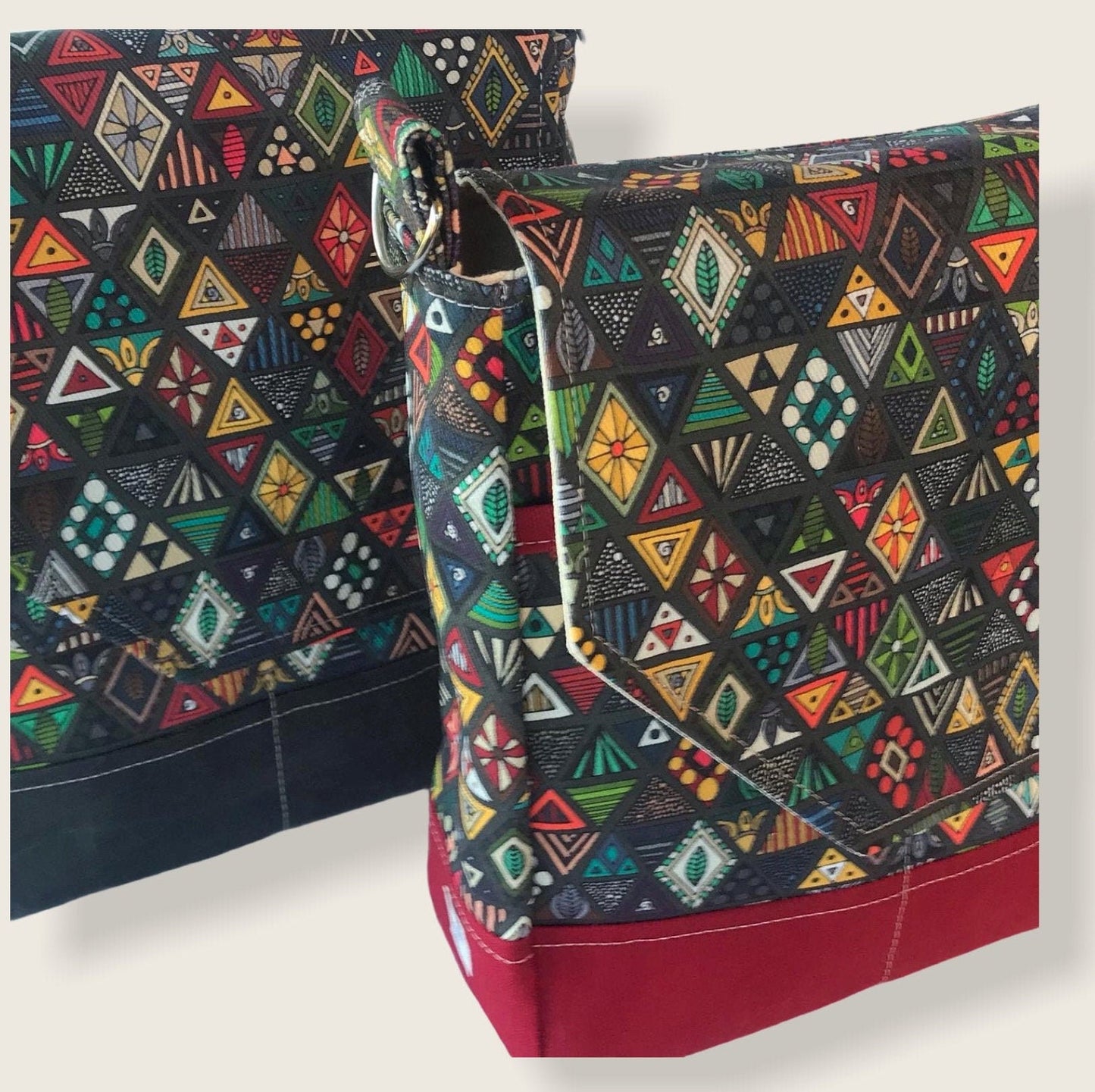 Geometric print purse, moorish style bag, mudcloth style bag, geometric art purse.