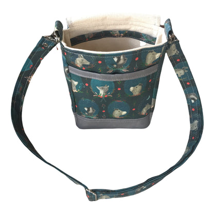 Whimsical animal crossbody purse, cottagecore woodland critter bag, cameo animal print purse, gift for kawaii fan