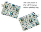 Atomic cat coin purse, cat print pouch, black cat money purse, linen and cotton zipper bag, 6" x 4.5"